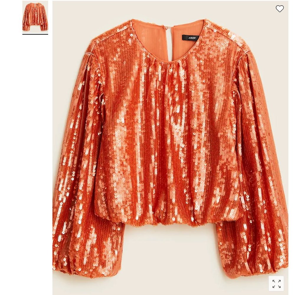 J. Crew Bubble-sleeve sequin top - Picture 1 of 4